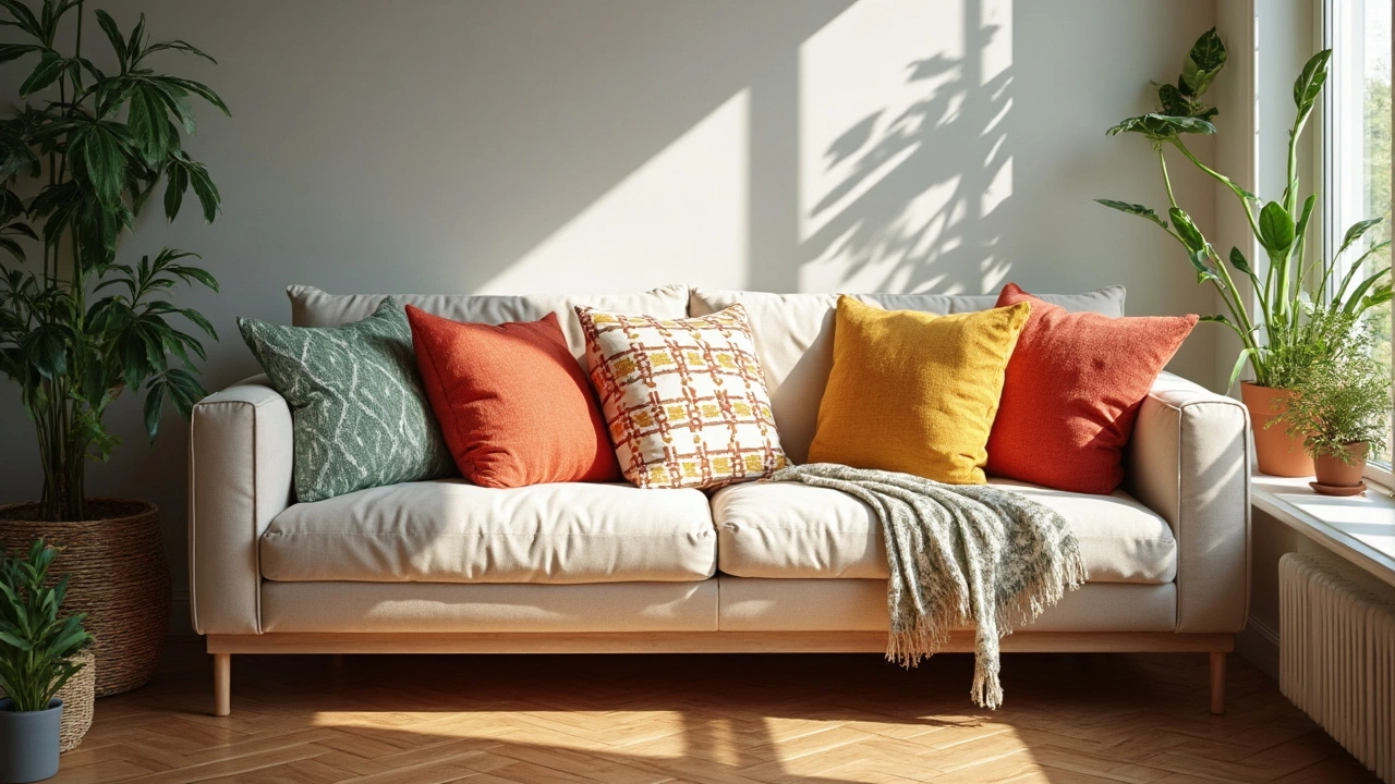 Kissen auf dem Sofa: Tipps zum Kombinieren statt eintönigem Look