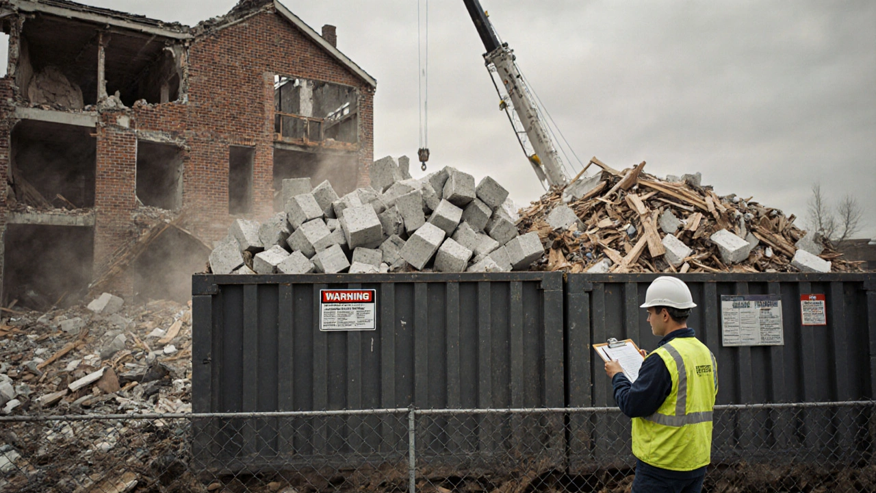 Abbrucharbeiten kalkulieren: Container, Entsorgung und Schadstoffe richtig planen