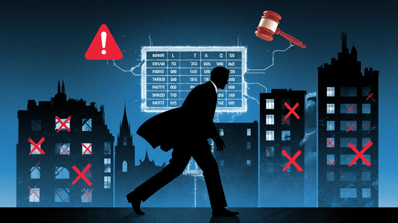 Ein schattenhafter Mieter zieht durch deutsche Städte, hinterlässt zerstörte Wohnungen, während eine digitale Datenbank wächst.