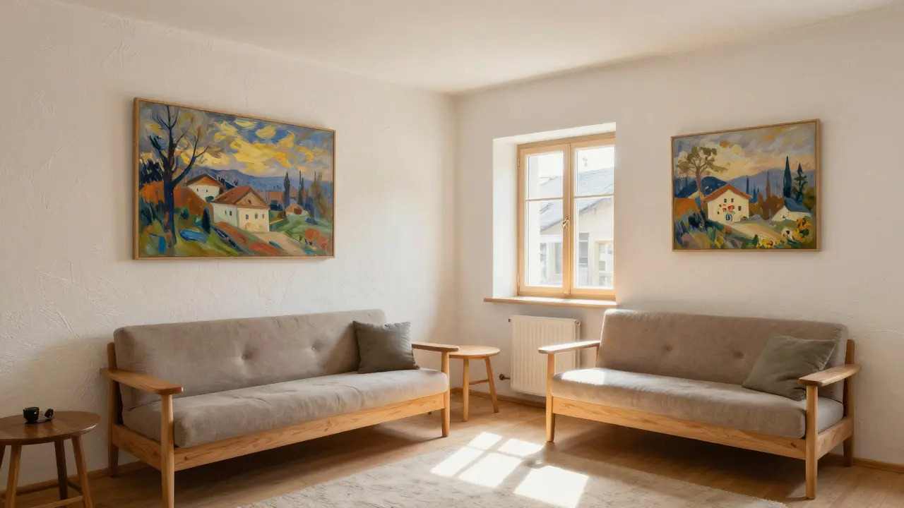 Historisches Wohnzimmer mit kapillaraktiver Innendämmung in Österreich