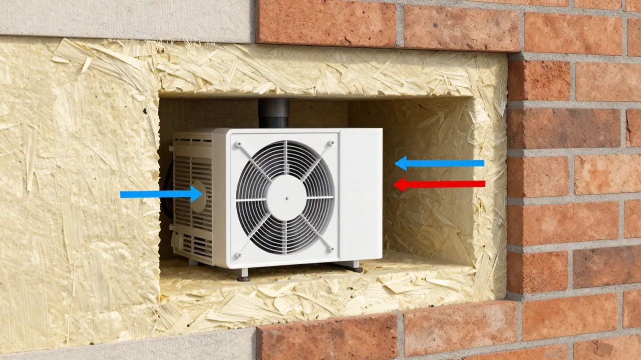 Dezentrale Lüftungsanlage mit Wärmerückgewinnung in der Wand