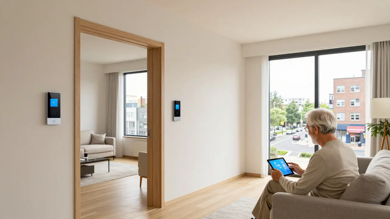 Barrierefreie moderne Wohnung für Senioren im städtischen Raum