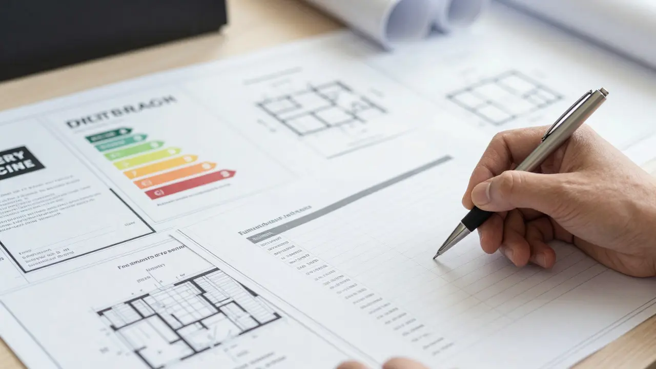 Architekturpläne und Energiezertifikate für die behördliche Prüfung