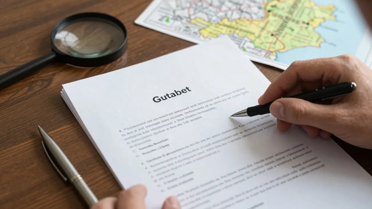 Nahaufnahme eines Immobilien-Gutachtens auf dem Tisch