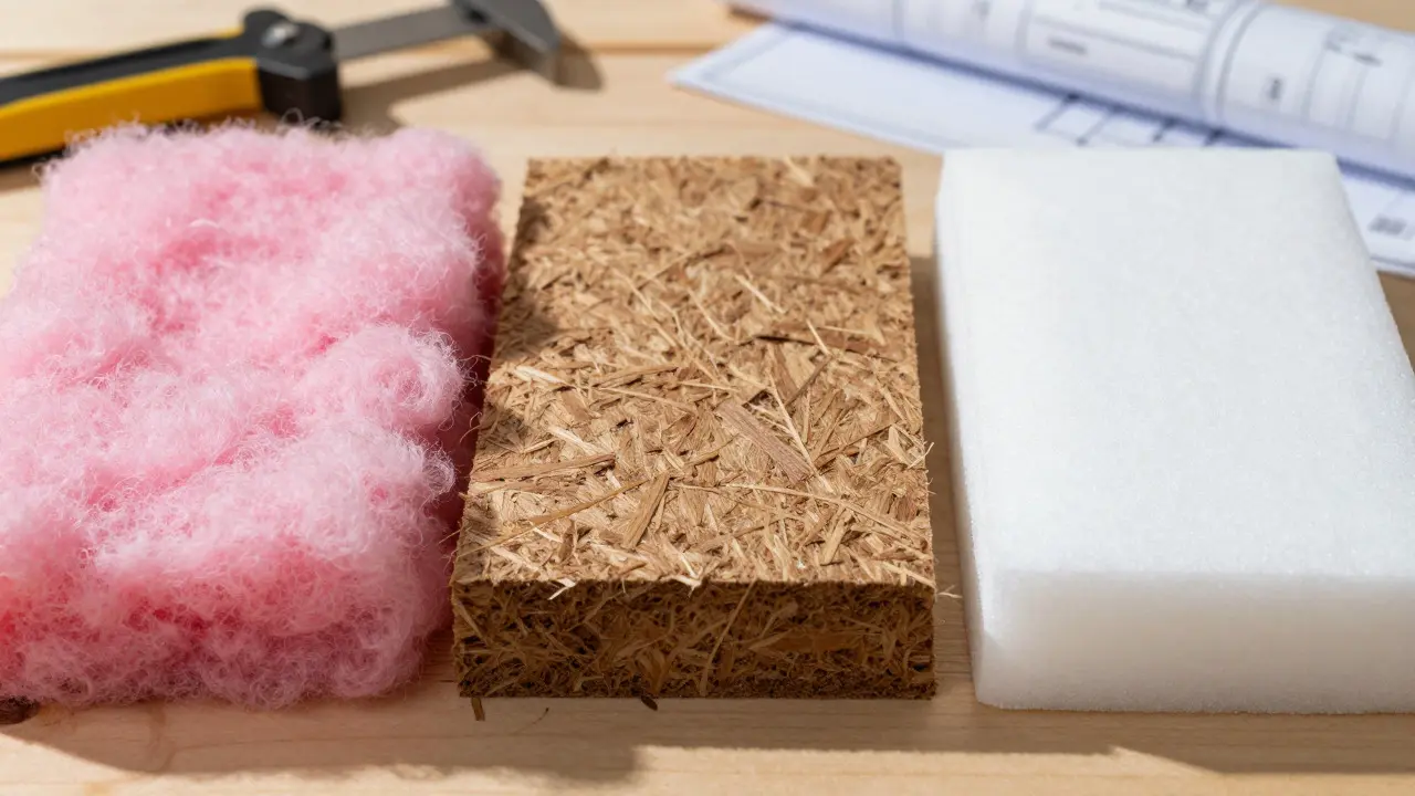 Vergleich von Mineralwolle, Holzfaser und Polystyrol Dämmstoffen