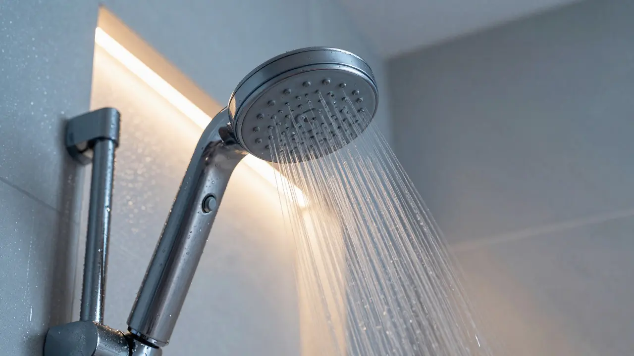 Wasserdichte Beleuchtung und Armaturen in der Dusche mit Fokus auf Sicherheit