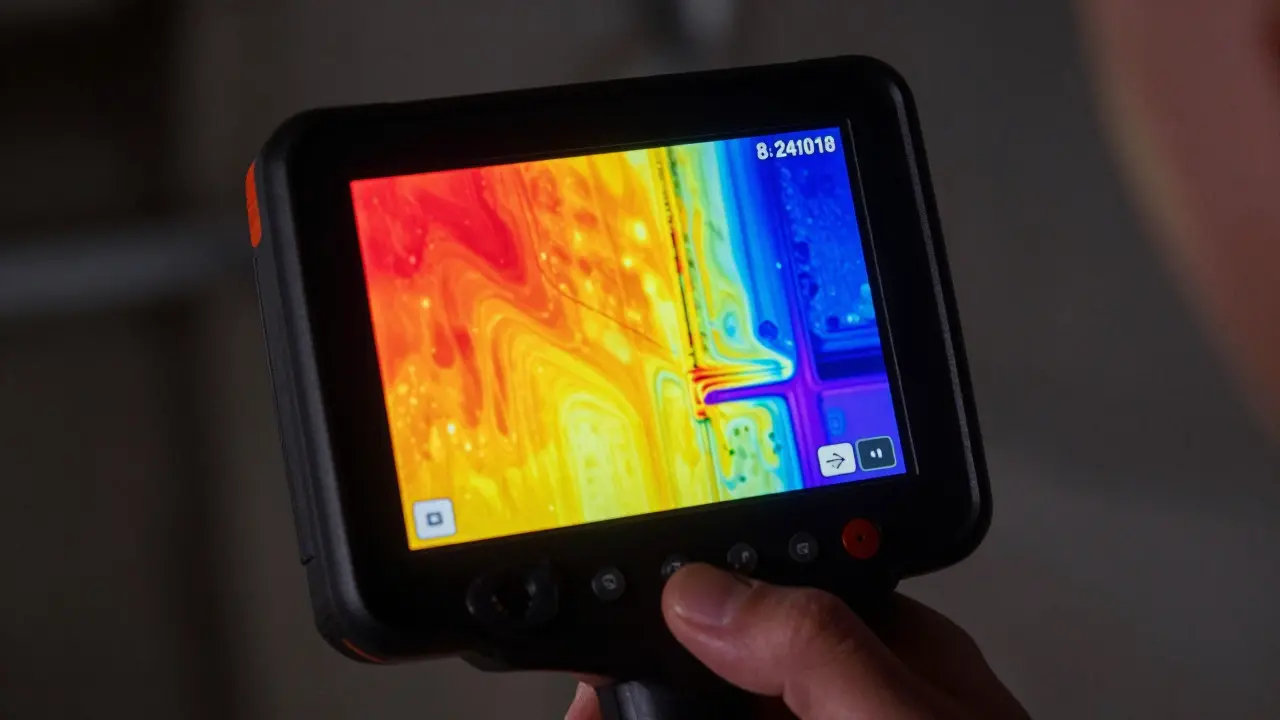 Thermografische Aufnahme zeigt Wärmebrücken im Keller