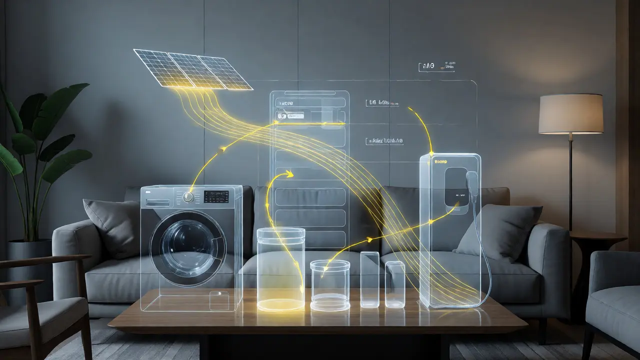 Konzeptdarstellung eines intelligenten Energiemanagementsystems im Wohnraum