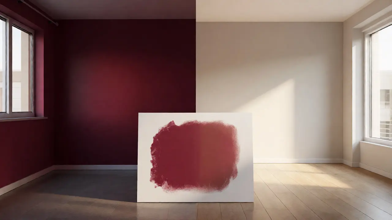 Vergleich von dunklen und hellen Wandfarben im Raum